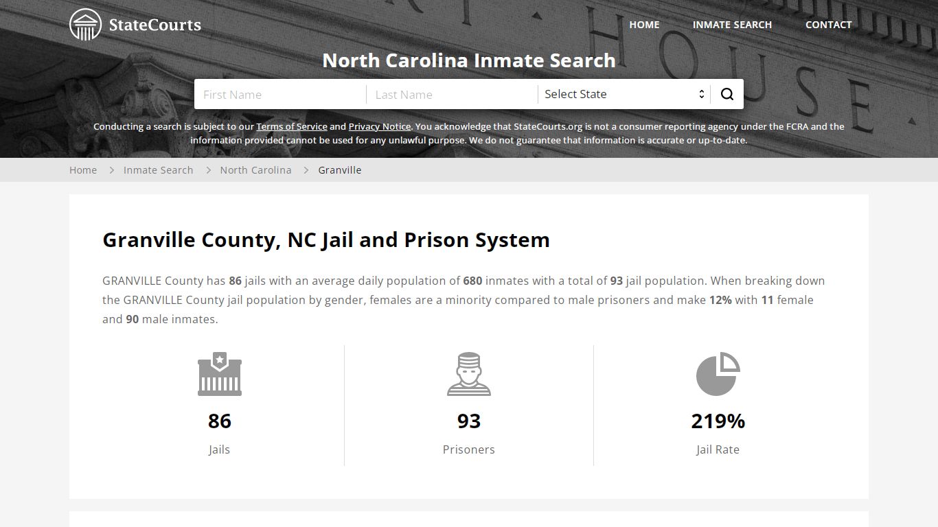 Granville County, NC Inmate Search - StateCourts