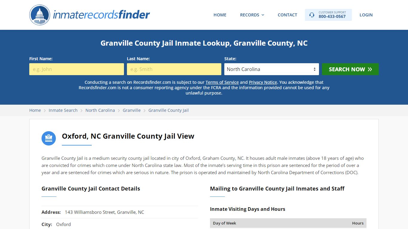 Granville County Jail Roster & Inmate Search, Granville ...