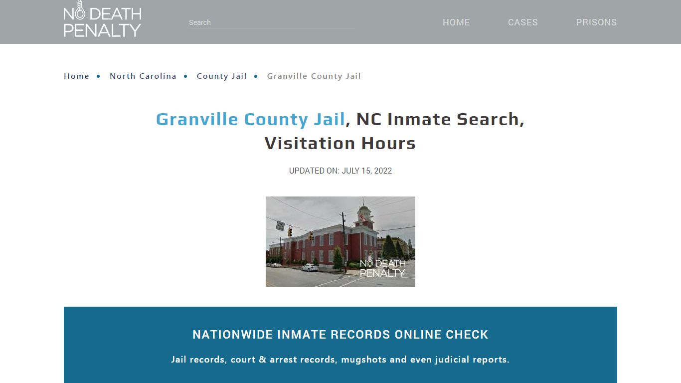 Granville County Jail, NC Inmate Search, Visitation Hours