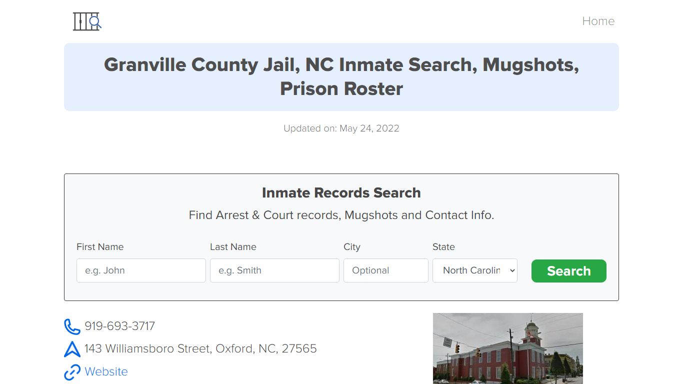 Granville County Jail, NC Inmate Search, Mugshots, Prison ...